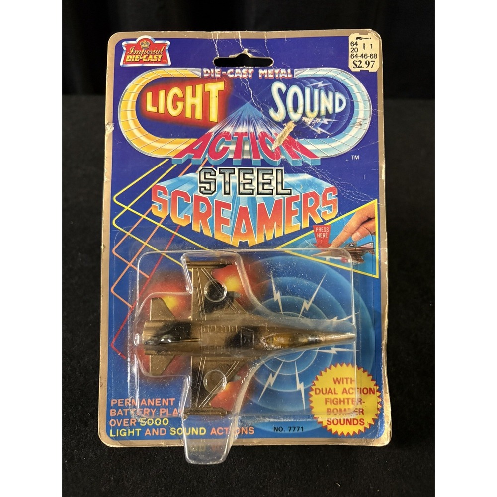 Steel Screamers F-16 Fighter Jet #7771 Imperial Die-Cast Metal Plane 1989.